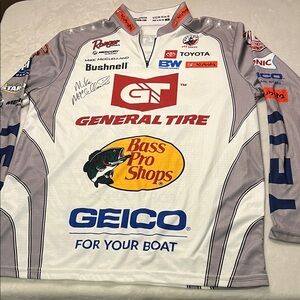 MLF custom Berkley basspro/fishing Men's Gray/White Jersey Mike Mcclelland